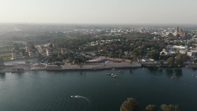 An Aerial Shot of The Royal Chhatris at Orchha, Madhya Pradesh, India