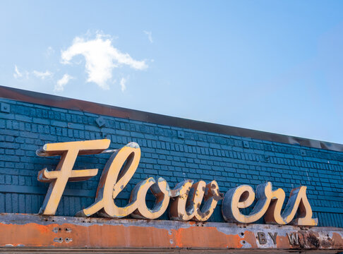 Retro Flower Store Sign