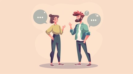 Casual conversation between friends illustration
