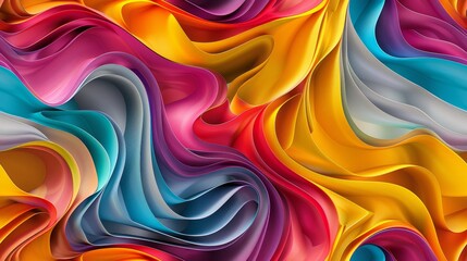 Digital image showcasing a fluid design with a colorful blend of abstract waves