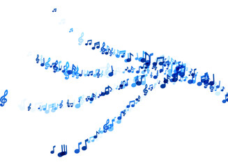 Floating Music Notes in Blue Hues