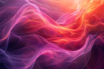 A warm-toned abstract wave design conveying fluidity and softness through its ethereal quality and smooth gradient transitions rendered digitally