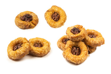 Tasty baklava isolated on white background.