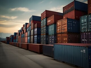 Fototapeta premium logistics export import concept 