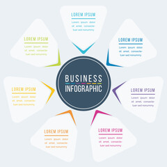 7 Steps Infographic business design 7 objects, elements or options infographic template for business