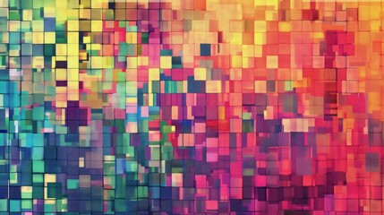 Fototapeta premium Simple abstract modern style background made of squares with several colors.