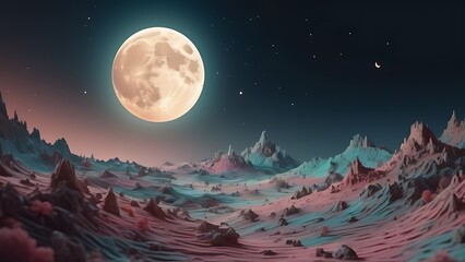 Moon surface isolated on transparent background -