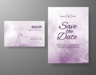 Wedding invitation with abstract watercolor background