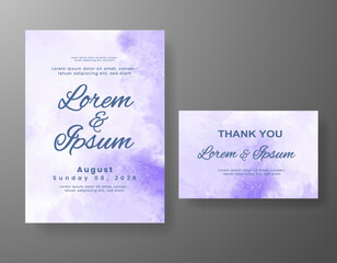 Wedding invitation with abstract watercolor background