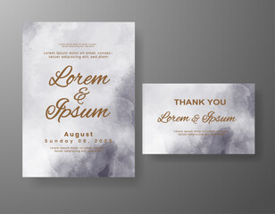 Wedding invitation with abstract watercolor background