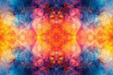 Vivid Kaleidoscope: A Captivating Abstract Illustration Bursting with Color. Generative AI