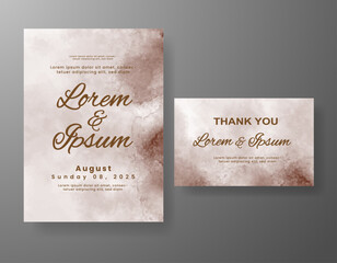 Wedding invitation with abstract watercolor background