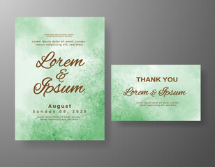 Wedding invitation with abstract watercolor background