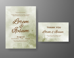 Wedding invitation with abstract watercolor background