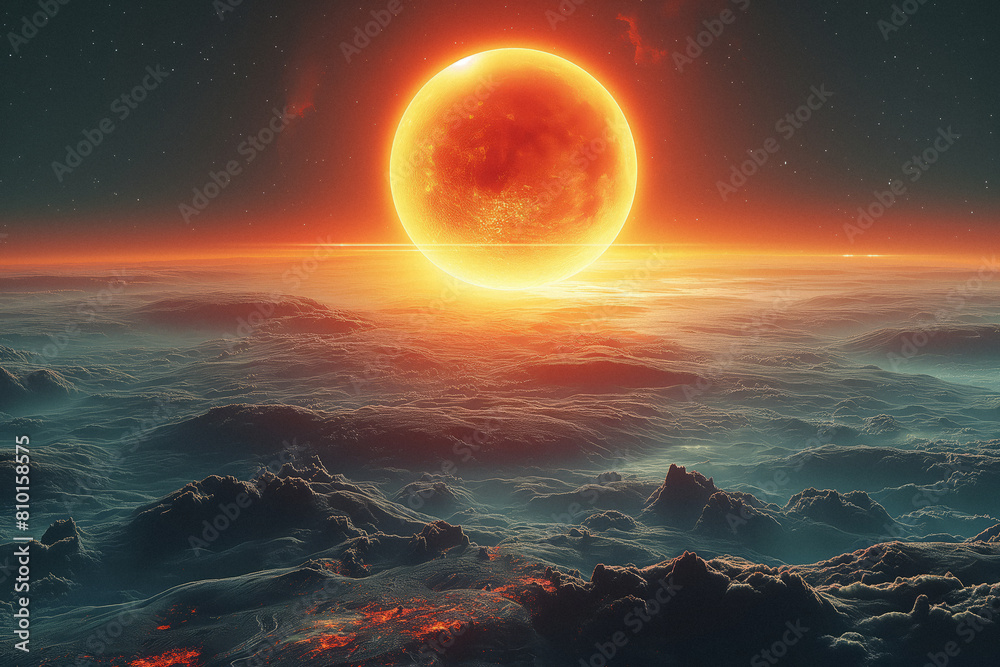 Wall mural surreal solar system: a celestial canvas of wonders and imagination. generative ai