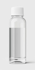 Blank label supplement bottle on white background