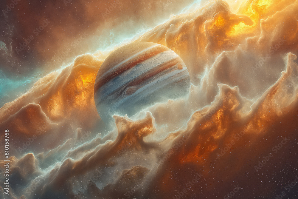 Wall mural surreal solar system: a celestial canvas of wonders and imagination. generative ai