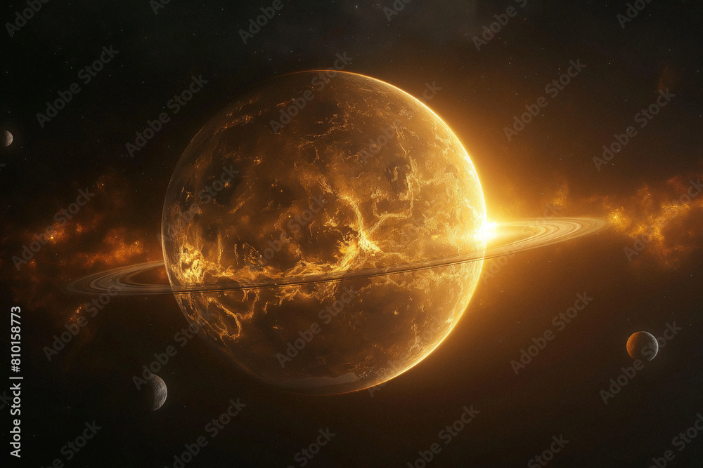 Wall mural surreal solar system: a celestial canvas of wonders and imagination. generative ai