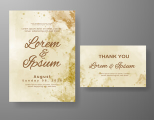 Wedding invitation with abstract watercolor background