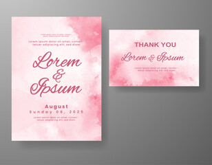 Wedding invitation with abstract watercolor background
