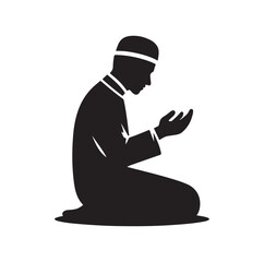 Muslim Praying silhouette. praying symbol 
vector illustration
