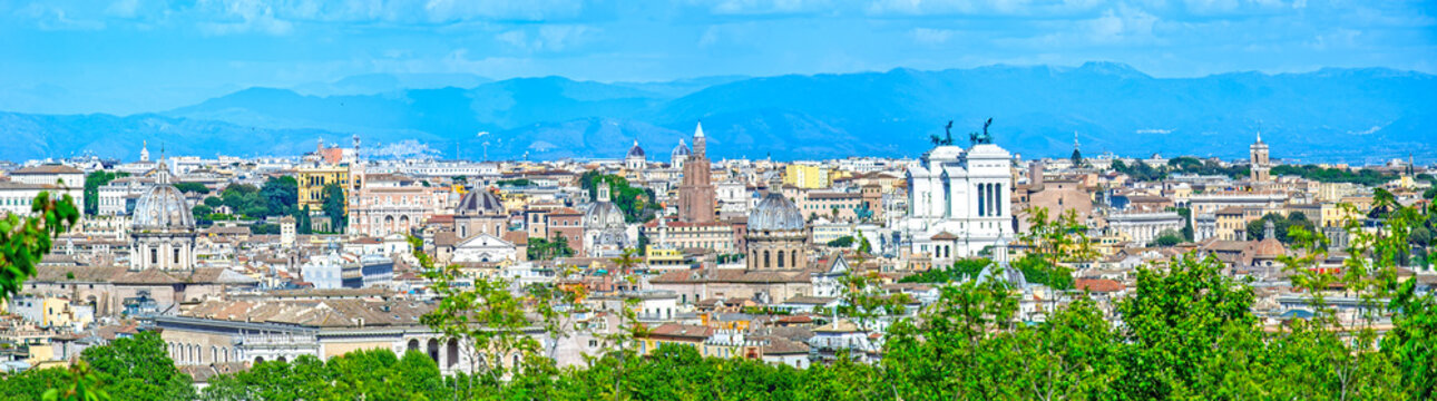 Rome panorama from Janiculum Hill, Italy