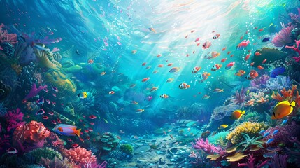 Fish dance gracefully through the ocean’s depths, revealing the vibrant wonders hidden beneath the waves.