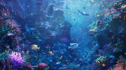 Fish dance gracefully through the ocean’s depths, revealing the vibrant wonders hidden beneath the waves.