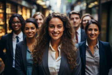 Fototapeta premium Confident business leader smiling in crowd