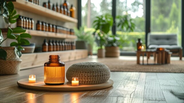 aromatherapy for relaxation, using essential oils and a diffuser in a meditation space enhances deep breathing exercises and promotes mindfulness