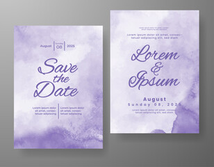 Wedding invitation with abstract watercolor background