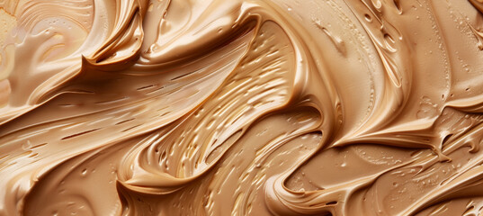 Rich Brown Chocolate Ice Cream Close-Up
