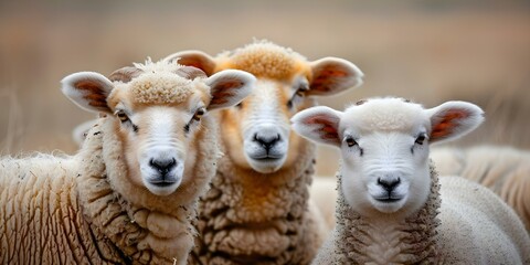 Prized for Wool and Meat: The Docile Herbivores Known as Sheep. Concept Sheep Breeds, Wool Production, Sheep Farming, Sheep Behavior, Sheep Nutrition