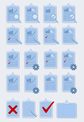 Clipboard icon, checklist vector illustration
