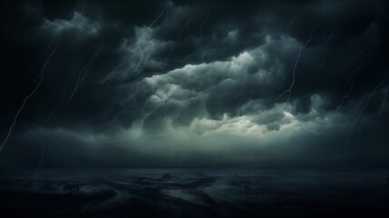 A Dramatic Monochromatic Image of an Intense Thunderstorm at Night