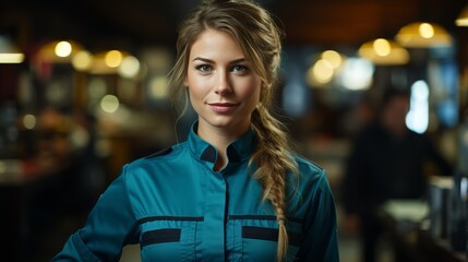 Obraz premium portrait of a young woman in a blue jacket