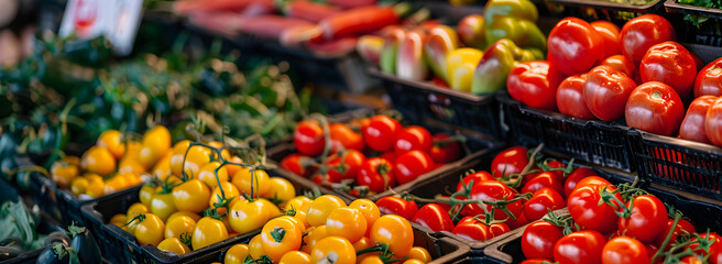 Fruits and vegetables in supermarket for sale
