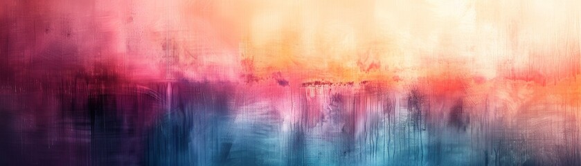 Fototapeta premium Abstract painting. Pink, blue and yellow colors.