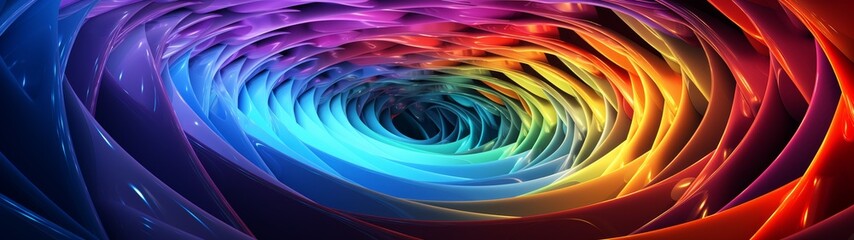 Vibrant abstract spiral tunnel