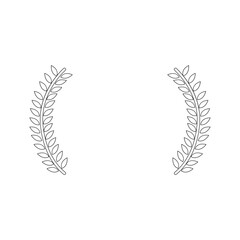 Laurel Wreaths Vector icon . Silhouette circular laurel foliate, wheat and oak wreaths depicting an award, achievement, heraldry, nobility .Collection of Emblem floral greek branch flat style stock