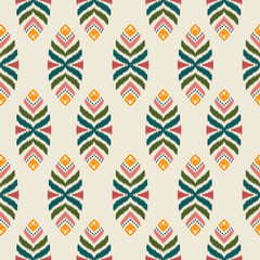 Ethnic Ikat tropical seamless pattern pastel tone. Abstract traditional folk antique graphic fabric line. geometric ethnic oriental pattern traditional. design for texture,fabric,clothing,carpet.