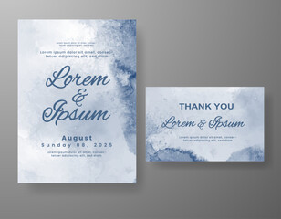 Wedding invitation with abstract watercolor background