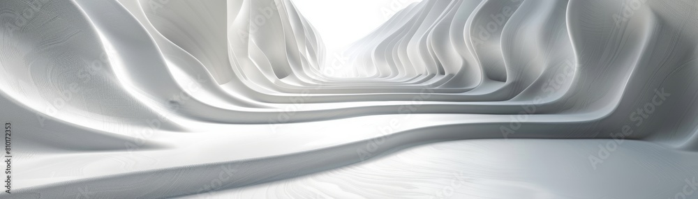 Fototapete the image is a 3d rendering of a white, organic structure with a glowing blue light in the center. i
