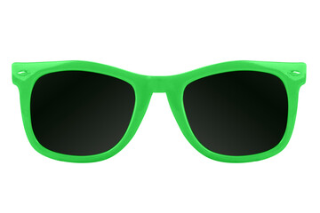 Green sun glasses isolated