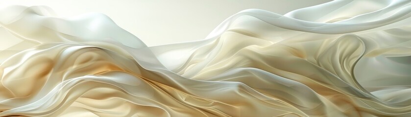 Obraz premium The image is a close-up of a white and gold fabric. The fabric is soft and flowing, and it looks like it would be very comfortable to wear.