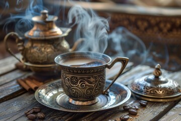 A Cup of Coffee With Steam Rising
