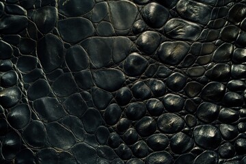 Black reptile skin texture pattern