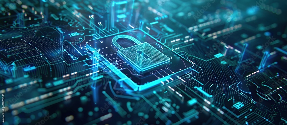 Poster Visualization of a secure network infrastructure. Secured by cryptography.
