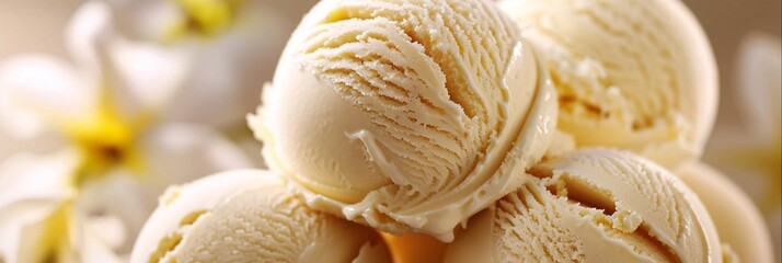 Immerse yourself in the creamy goodness of vanilla ice cream, its velvety texture and sweet aroma captivating