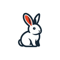 Fototapeta premium Rabbit shaped mascot logo for skin care products company. modern flat color